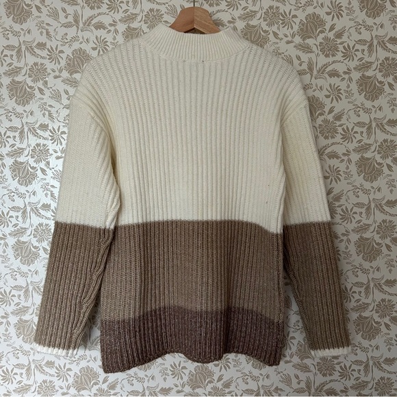 Talbots Colorblock Ribbed Zip Sweater – Size S - Picture 4 of 6